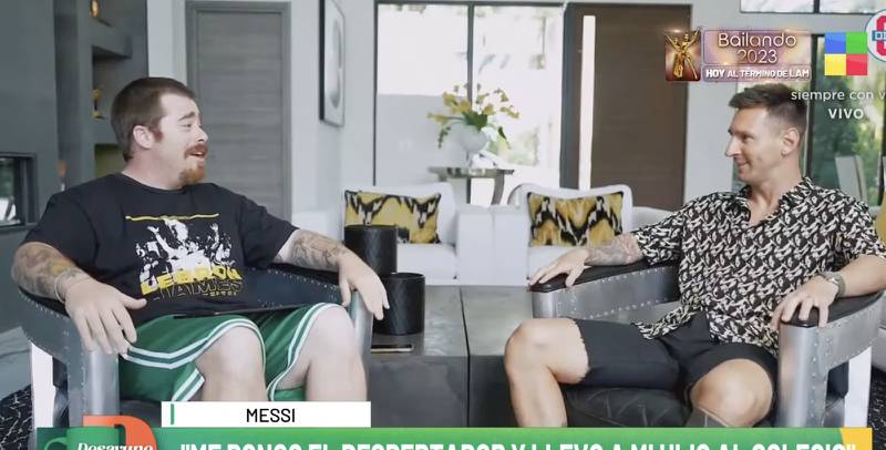 El streamer Migue Granados y Lionel Messi. / Captura