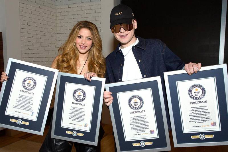 Shakira y Bizarrap obtivieron cuatro récord Guinness. / Instagram: @guinnessworldrecords