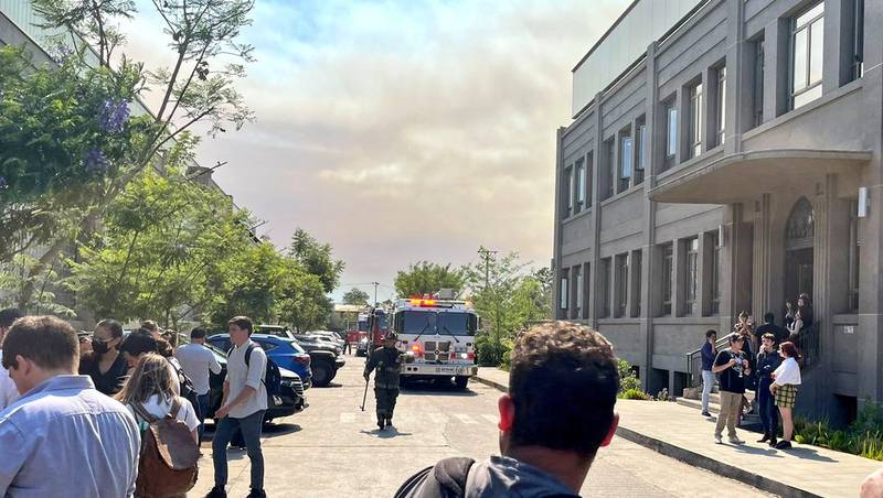 Incendio en Chilevisión / Twitter