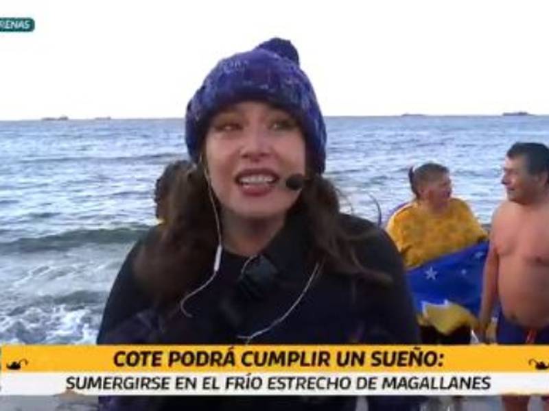 María José Quintanilla cumplió un sueño: se bañó en el Estrecho de Magallanes
