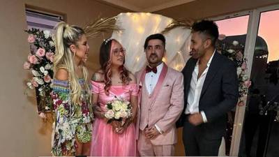 Coté López y Luis Jiménez celebraron matrimonio de papás de Tamara Moya: “Juntitos por siempre”