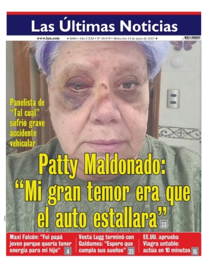 Patricia Maldonado / Portada Diario LUN