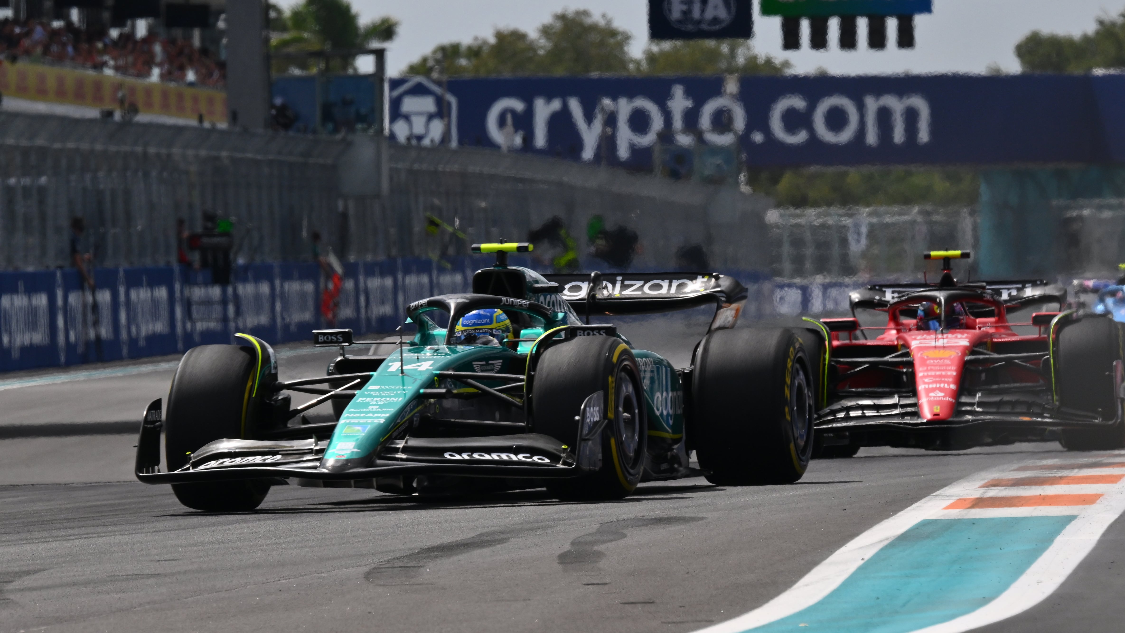 Alonso terminó tercero en el GP de Miami. / Angela Weiss/AFP
