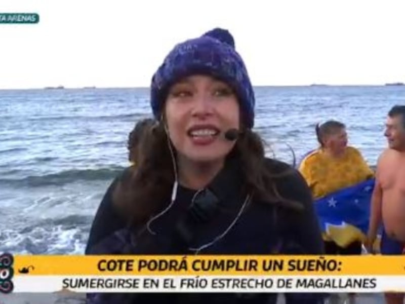 María José Quintanilla cumplió un sueño: se bañó en el Estrecho de Magallanes