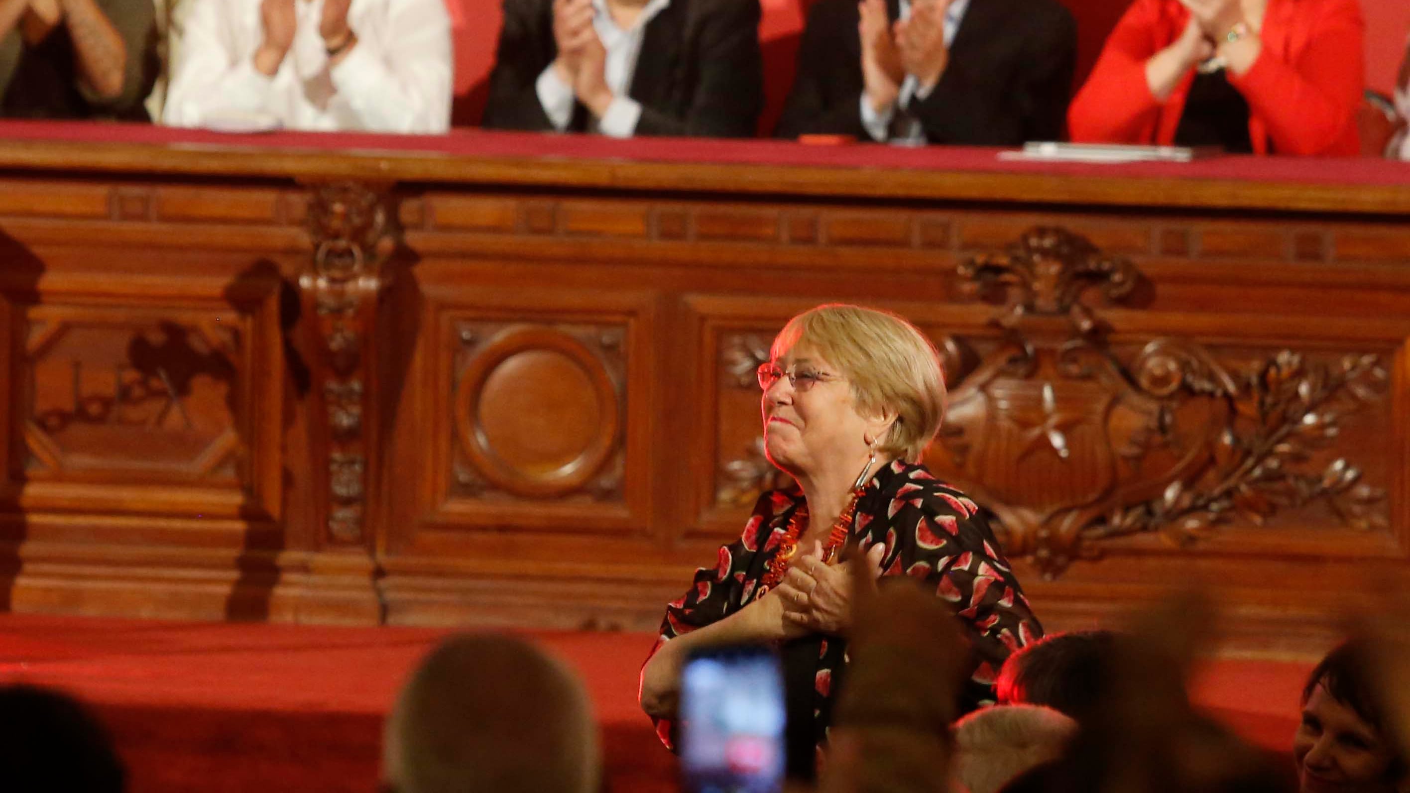 Bachelet participó en los 90 años del Partido Socialista. / Juan Eduardo López/Aton Chile