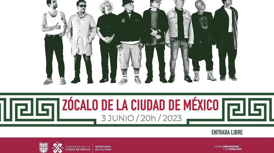 Los Fabulosos Cadillacs en el Zócalo de México. / Instagram: @lfcoficial