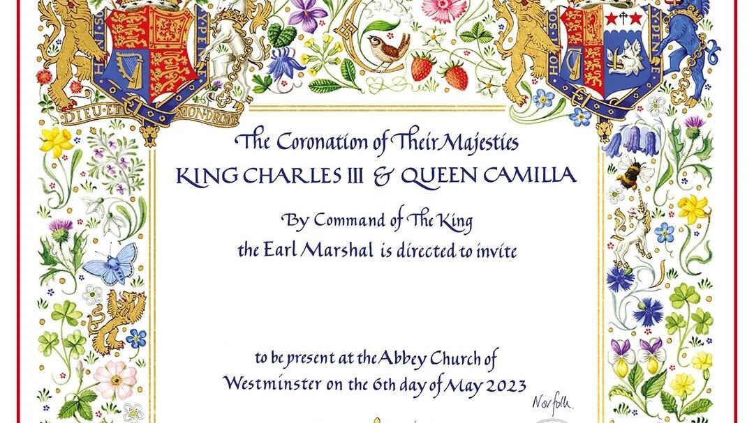 Invitación para la coronación del Rey Carlos III. / Instagram: @theroyalfamily