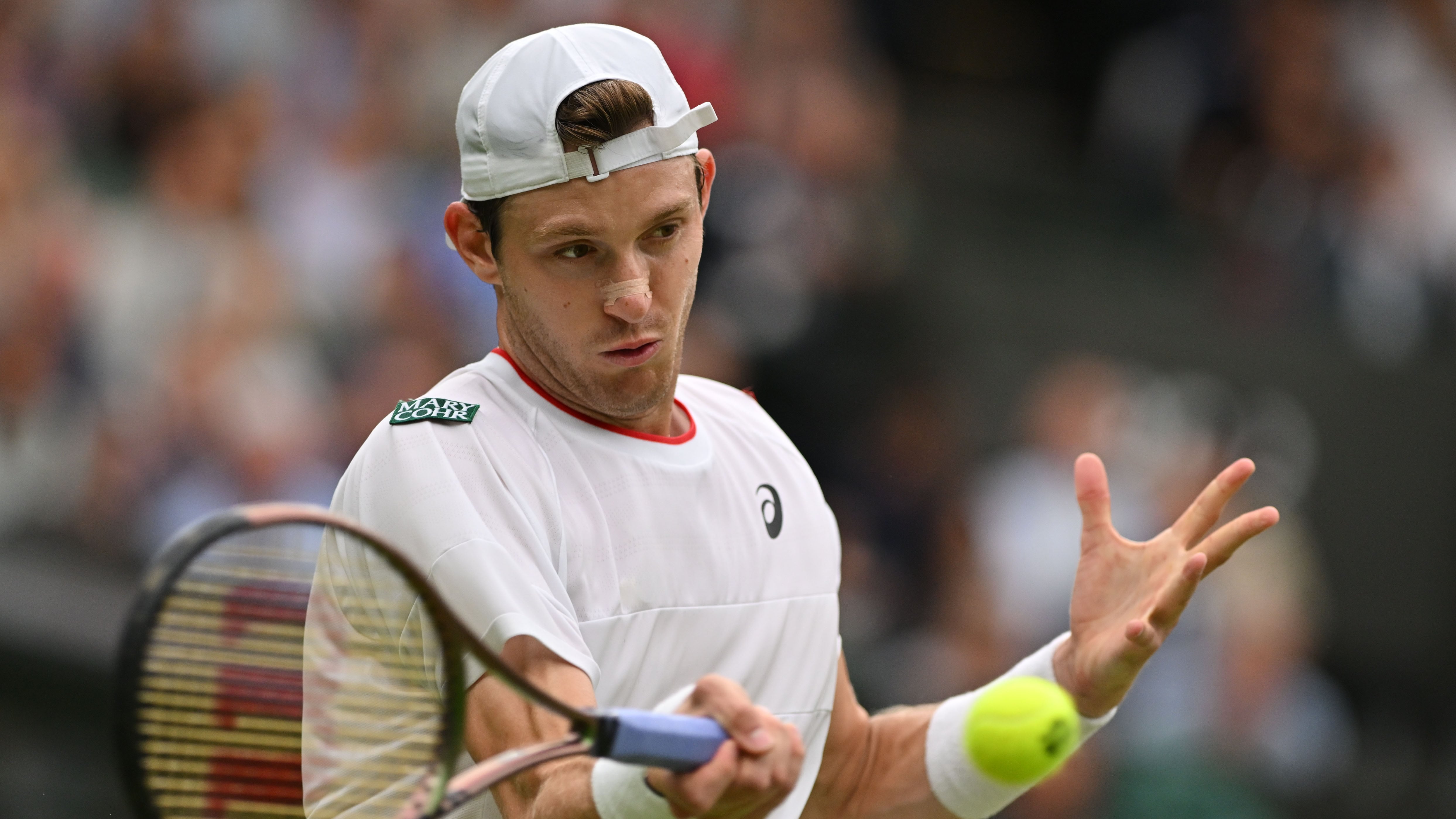 Nicolás Jarry, en la tercera ronda de Wimbledon. / AFP